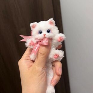 小猫咪玩偶挂件毛绒兔毛扭扭棒手工diy材料包自制生日礼物送女孩