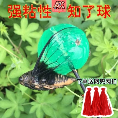 网红新款粘性球夜间捕捉户外抓知了工具捕捉神器解压玩具整蛊胶状