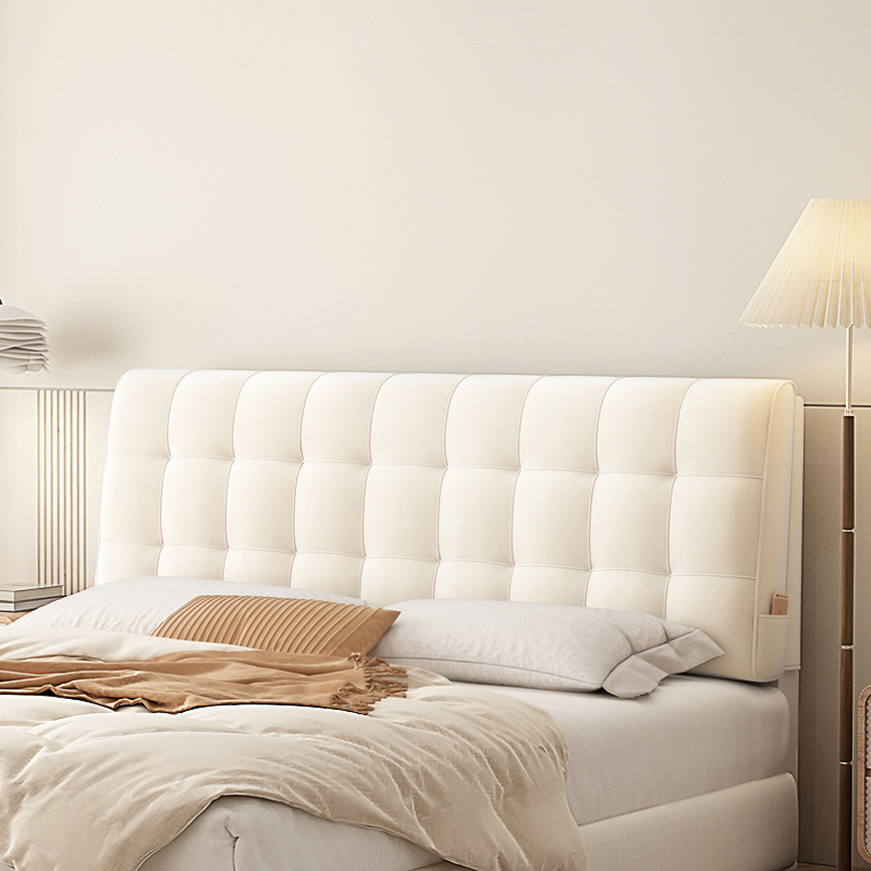 简约现代床头靠垫软包免洗科技布