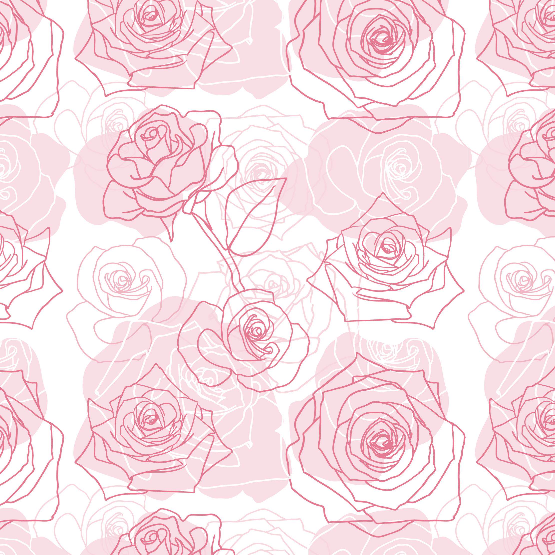 粉色玫瑰花花朵花卉线稿底纹花纹背景ai设计素材矢量源文件