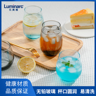乐美雅玻璃杯子家用喝水凝彩直身茶杯水杯耐热透明办公酒店牛奶杯