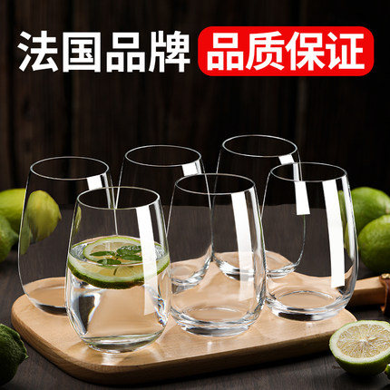 乐美雅透明玻璃杯茶水杯家用套装耐高温轻奢喝水泡茶待客牛奶杯子
