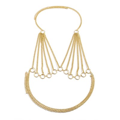 极速.. Sexy Bikini Beach Chain Ring Body Chain Geometric Hol