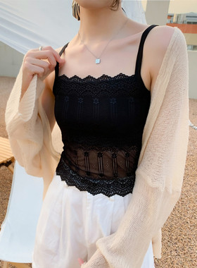 薄款吊带小背心白色女夏内搭打底外穿美背裹胸防走光黑色抹胸上衣