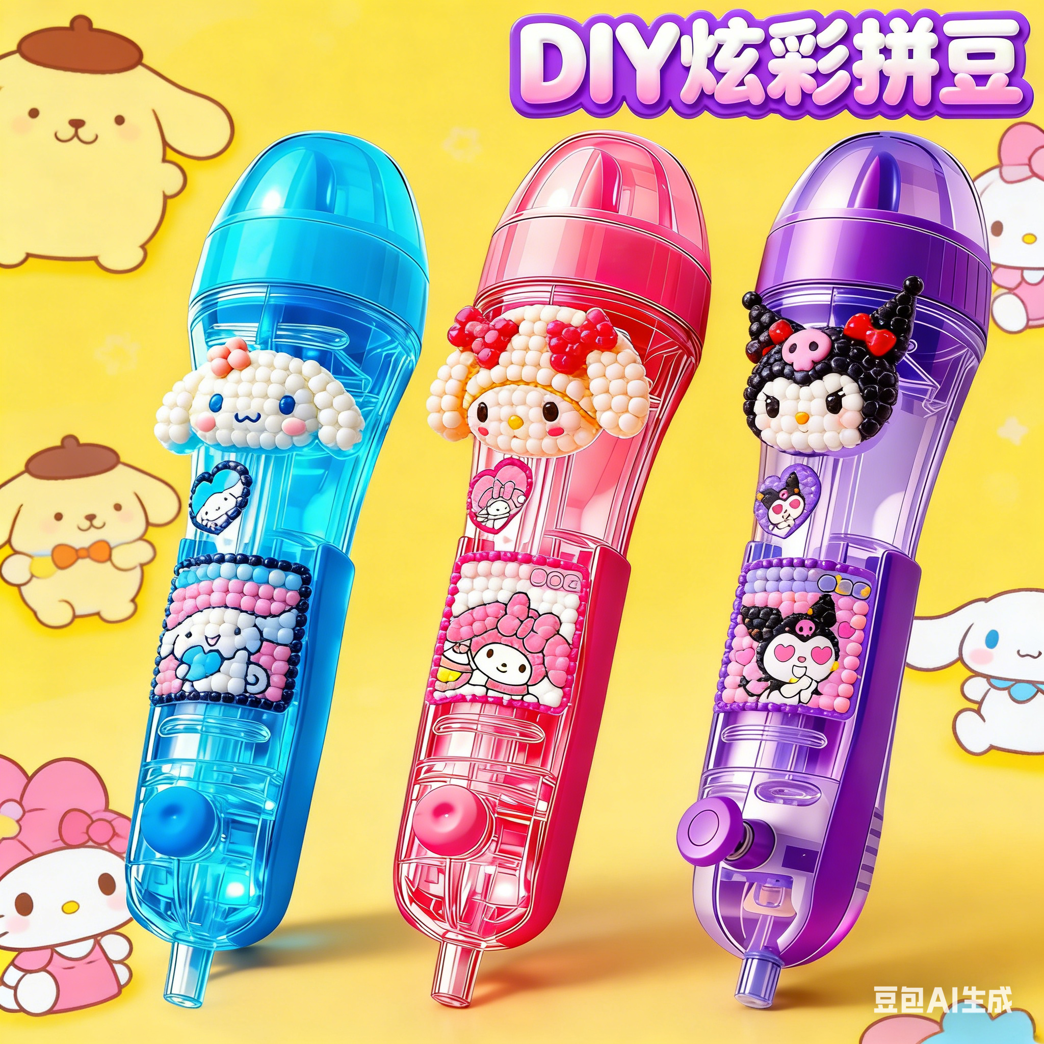 拼豆豆材料包手工diy全套融合豆专用熨斗工具全自动拼豆笔女孩12,玩具/童车/益智/积木/模型,拼豆/拼豆工具,淘宝优惠券,粉丝福利购,淘宝优惠卷