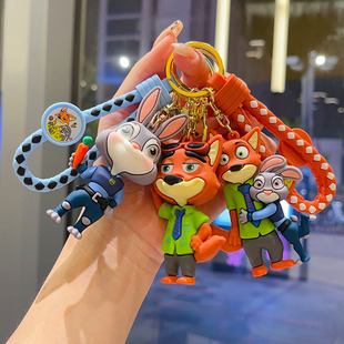 疯狂动物城兔子警官朱迪狐狸尼克钥匙扣情侣钥匙链车钥匙书包挂件