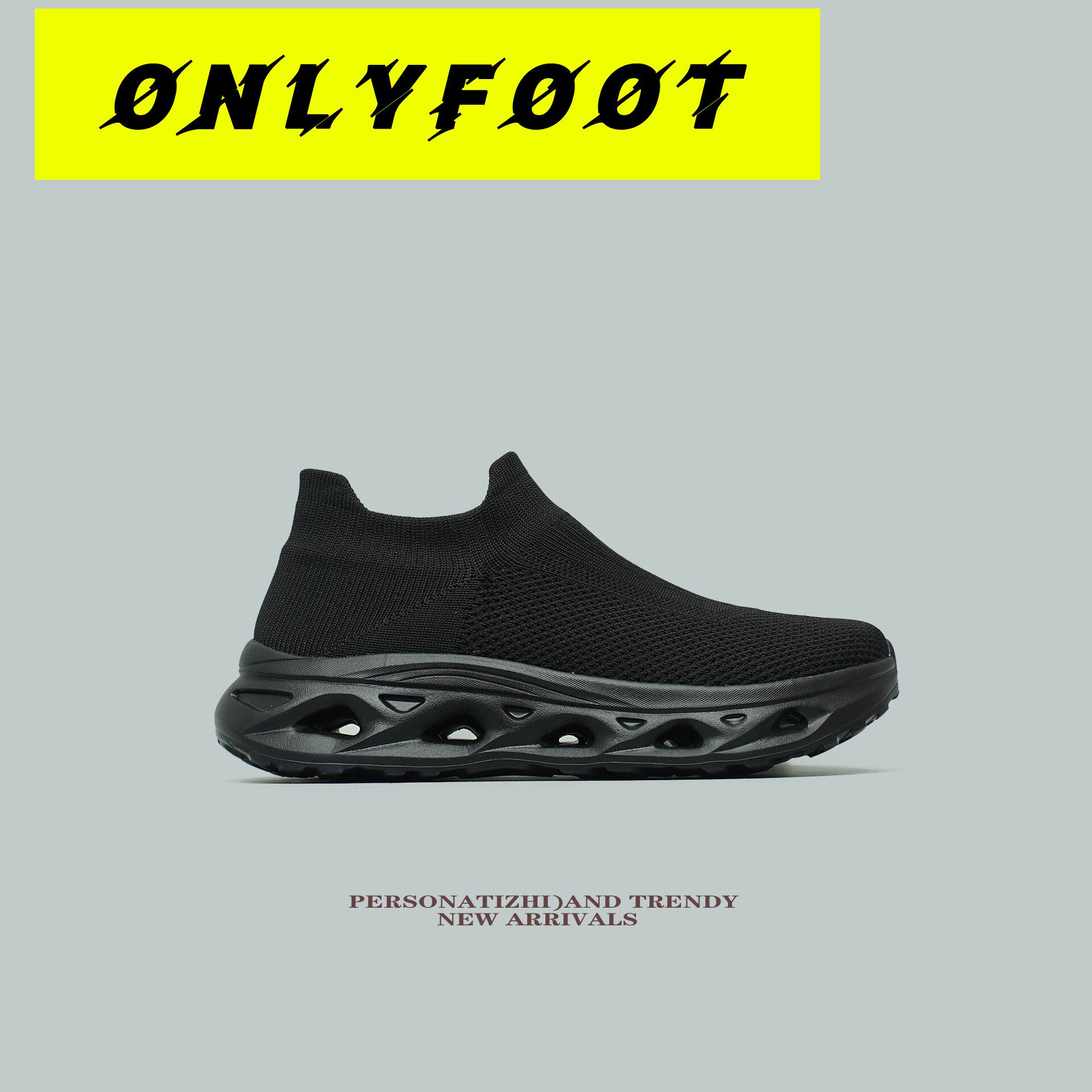 【加宽鞋头】无鞋带一脚蹬休闲袜子鞋男士轻便舒服健步运动休闲鞋