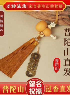 普陀山葫芦挂件门口门对门五帝钱门口天然客厅开闭口红色新房入住