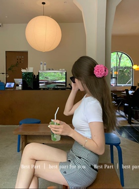 Caro同款花朵抓夹女高级感气质简约后脑勺盘发鲨鱼夹发卡头饰春夏