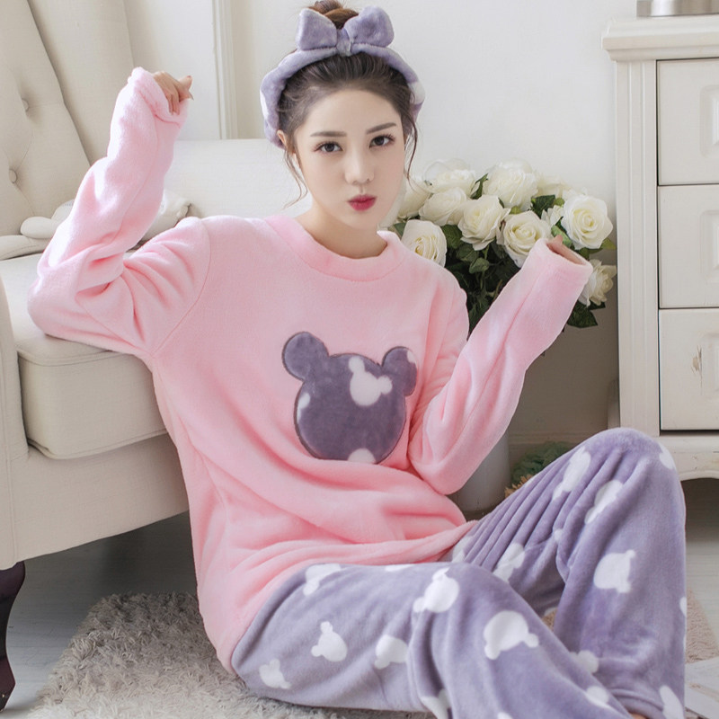 珊瑚绒睡衣女士冬季加厚加绒保暖长袖法兰绒春秋冬可爱家居服套装,女士内衣/男士内衣/家居服,睡衣/家居服套装,淘宝优惠券,粉丝福利购,淘宝优惠卷