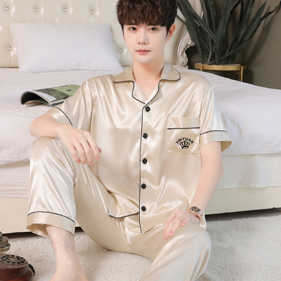 春夏睡衣男夏季冰丝薄款短袖套装