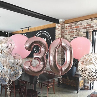 Brirthday 30th Black Baloon Air Confetti Balloons 极速Gold