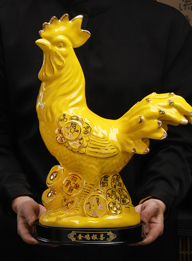 陶瓷招财镇宅风水祝福公鸡摆件