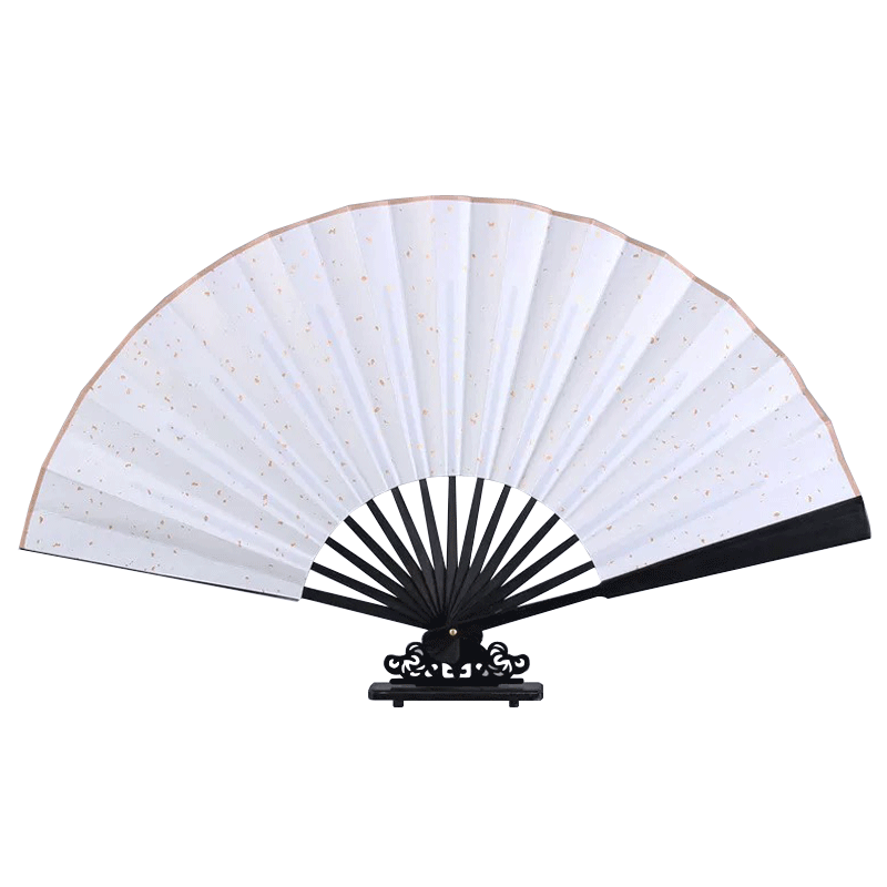 空白扇子折扇定制宣纸扇面白色白洒金书法diy绘画扇纸扇折叠男古风中国风夏天来图定做logo印刷广告扇男生夏