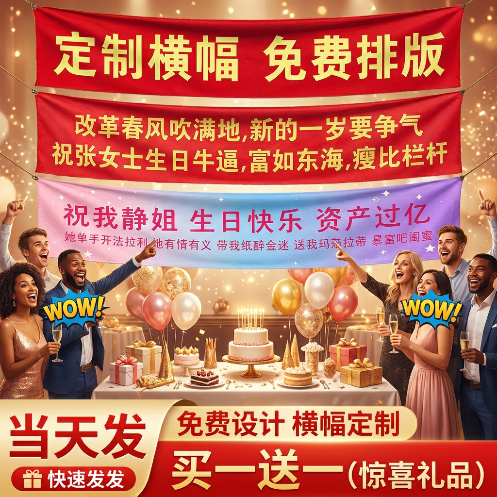 搞怪挂布送女友闺蜜同学聚会庆祝图片