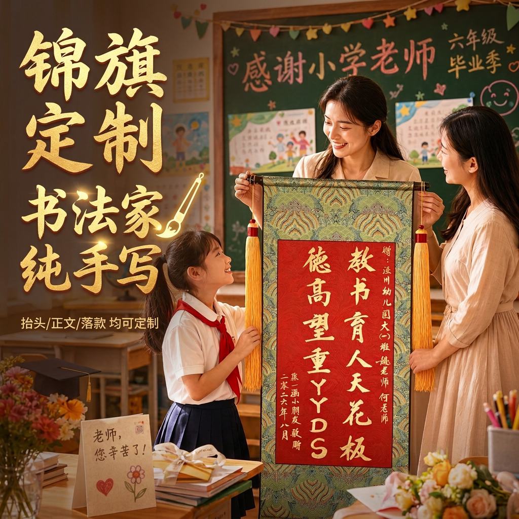 手写定制锦旗送老师送医生