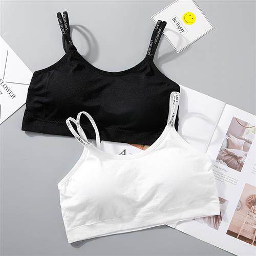 英文字母吊带裹胸无缝一片式无痕运动文胸女士少女打底美背抹胸