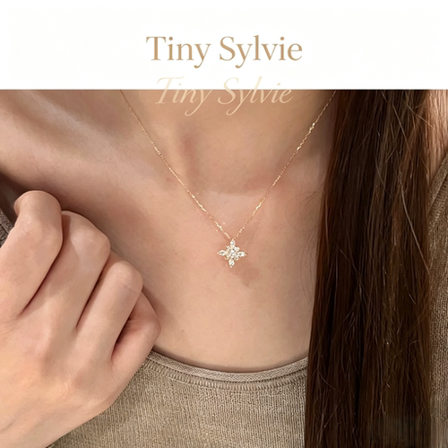 Tiny Sylvie小众设计师款满钻四叶草吊坠项链Apres skii海外潮牌
