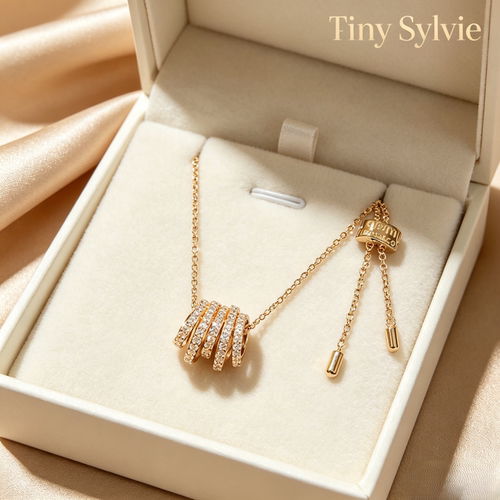 Tiny Sylvie轻奢多圈小蛮腰项链玫瑰金简约气质锁骨链高级感饰品