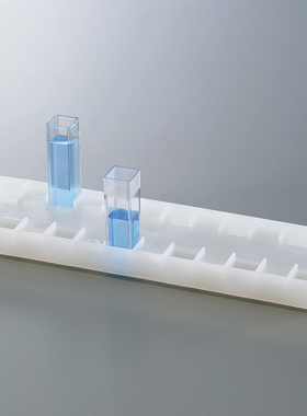 比色皿架 170*50*15mm 12孔  KARTELL进口PE塑料固定比色皿架槽适用于12.5×12.5mm的比色皿含票