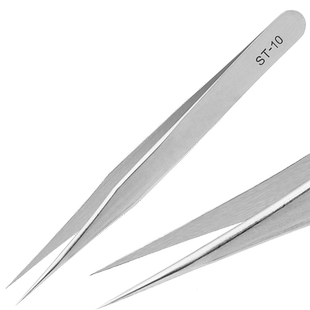 不锈钢镊子弯头细尖头燕窝挑毛拔毛美甲工具维修实验室不锈钢精细镊子包邮含票