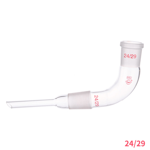 弯形接受管5054B 玻璃弯接管 实验室标准口弯管 具塞磨口弯形接管