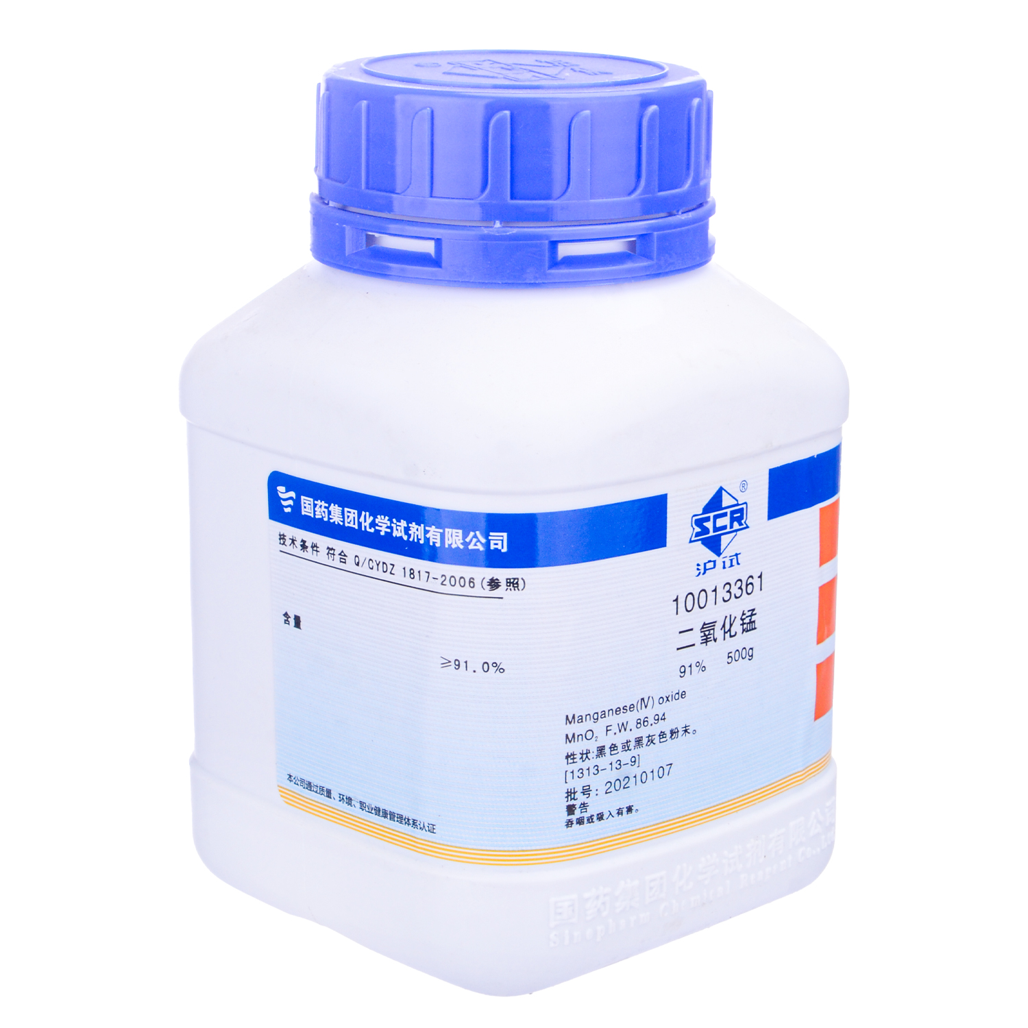 沪试二氧化锰91%500g/瓶