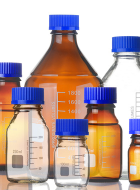 GL45GL60蓝盖试剂瓶玻璃丝口瓶液相色谱流动相瓶高硼硅玻璃蓝盖瓶