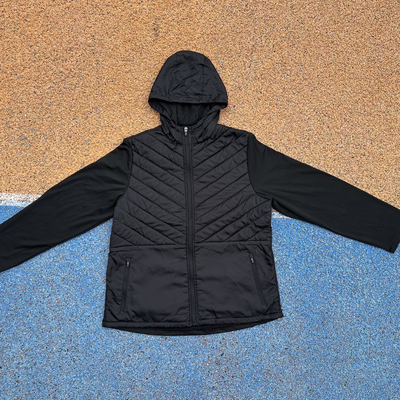 体育生秋冬款运动外套冬训运动马甲长袖连帽防风羽绒棉夹克训练服