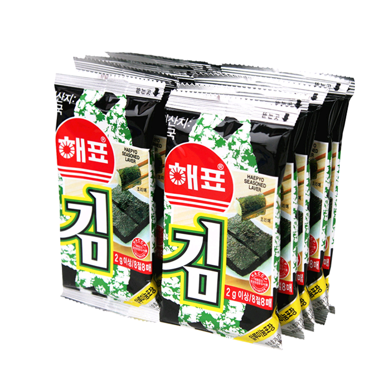 韩式海牌海苔片原味番茄味袋装寿司包饭拌饭即食烤紫菜片休闲零食