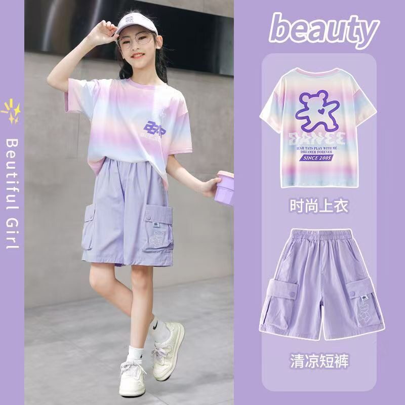 女童短袖套装夏季新款洋气两件套