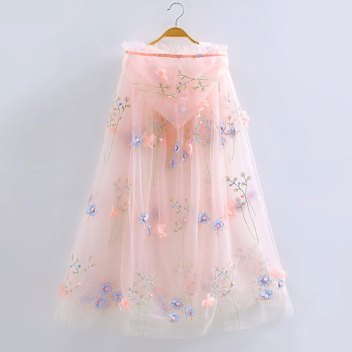 女孩汉服公主刺绣网纱民族风披风