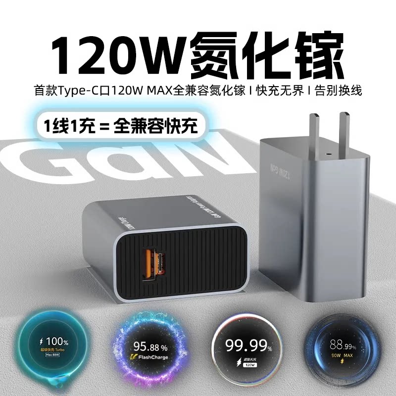 120W全兼容氮化镓充电器