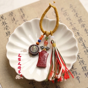 高含量天然朱砂手机链紫砂2026文哲大将军天官赐福钥匙扣原创包挂