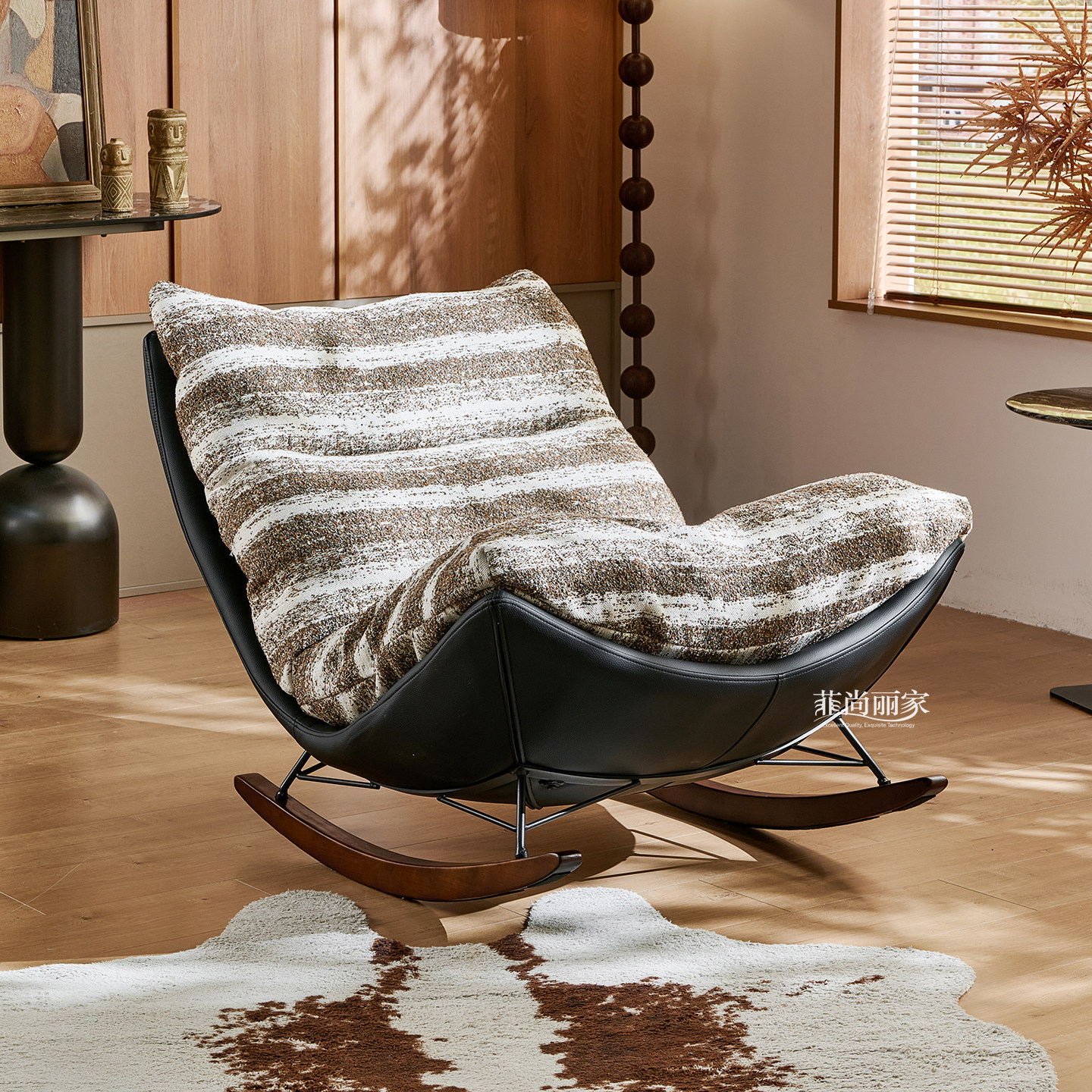 菲尚丽家布艺沙发椅客厅单人摇椅阳台躺椅家用休闲懒人沙发蛋壳椅,住宅家具,摇椅,淘宝优惠券,粉丝福利购,淘宝优惠卷