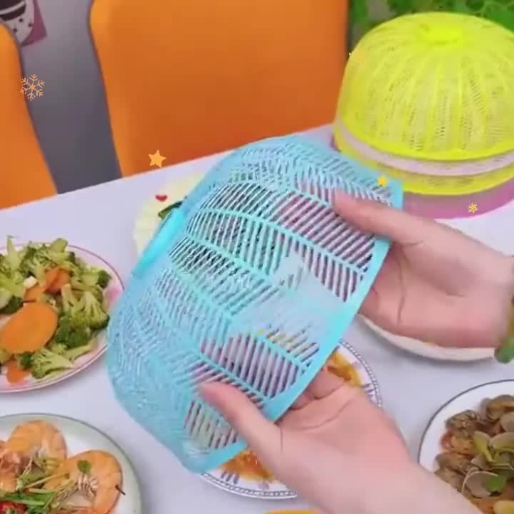 厨房盖饭菜罩小号塑料食物罩剩菜盖子透气餐桌罩防苍蝇虫镂空菜罩