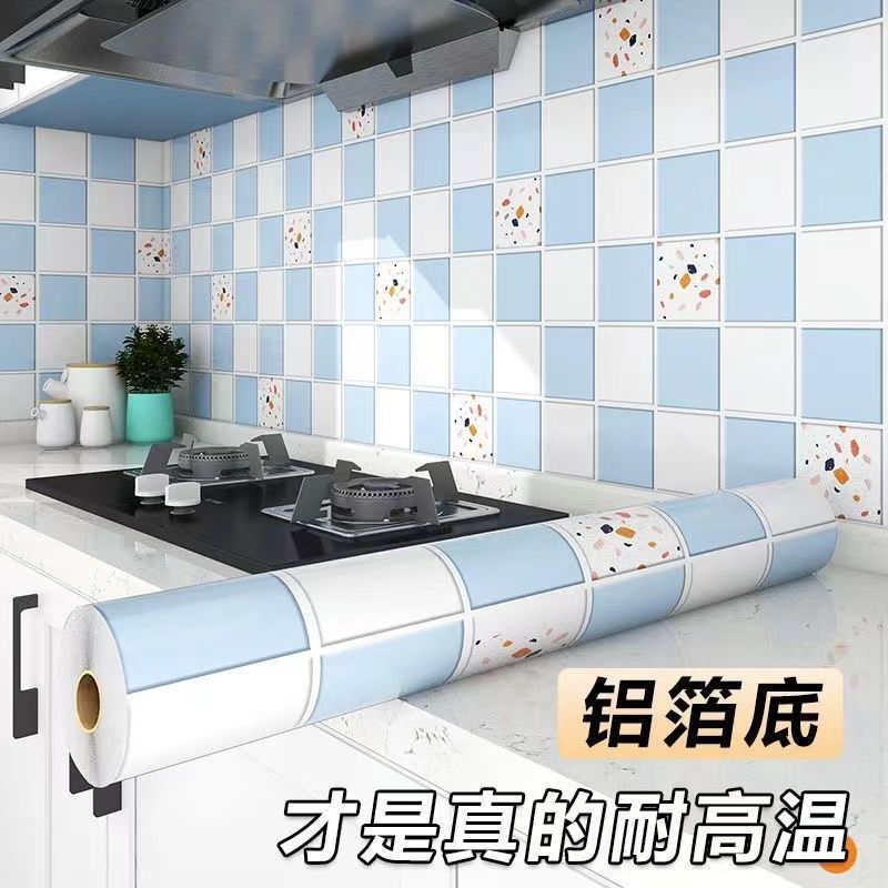 厨房防水防油贴纸加厚防火耐高温灶头灶台面大理石自粘墙贴不留胶