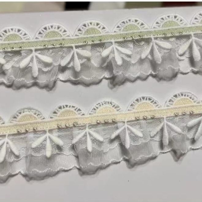 窗帘蕾丝立边波小香风边辅料装饰带手工洛褶皱荷叶边