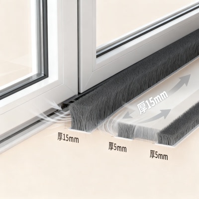 窗口密封条推拉窗铝合金塑钢门窗门缝毛条玻璃条窗户挡风神器防风