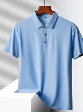 冰丝polo衫短袖男夏季2024新款中老年人爸爸夏装衣服夏天速干t恤