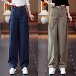 秋冬加绒女款工装裤2026新款爆款今年流行军绿色女士显瘦休闲裤子