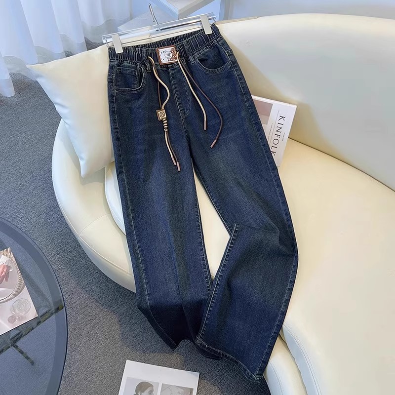 松紧腰牛仔裤女2025新款