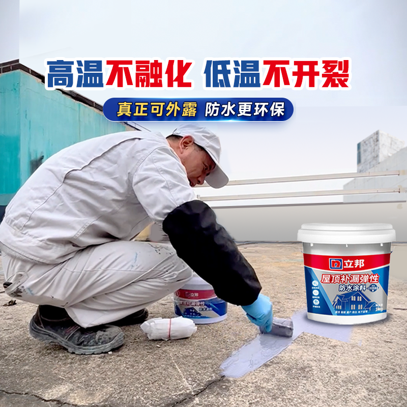 立邦屋顶防水补漏材料房顶楼顶聚氨酯外墙防水涂料补漏王屋顶裂缝