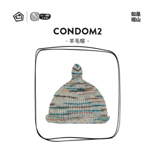 意大利E9秋冬保暖羊毛帽时尚双面撞色针织帽CONDOM2