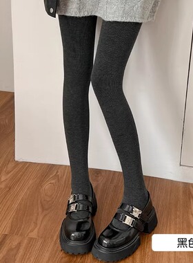 打底裤外穿女士秋冬款加绒加厚灰色棉竖条收腹提臀保暖裤棉裤