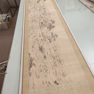 清 郎世宁 百骏图白描稿古代山水长卷国画高清艺术微喷复制装饰画