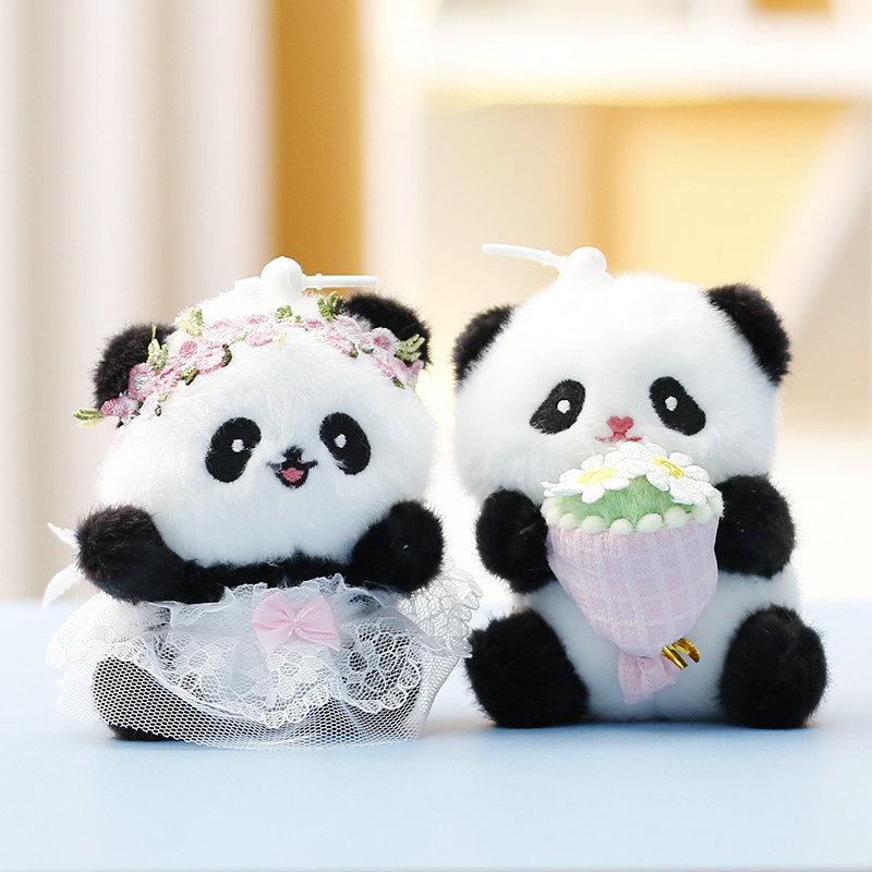 大熊猫挂件毛绒玩具熊猫玩偶 求婚娃娃可爱公仔结婚礼物婚庆抛洒图片