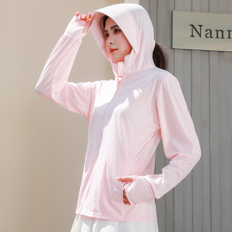 UPF50+夏新款防晒衣女连帽运动户外凉感防晒服防紫外线遮阳短外套