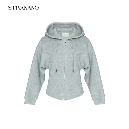 Stivanano收腰蝙蝠袖连帽卫衣