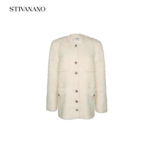 Stivanano马海毛口袋中长外套